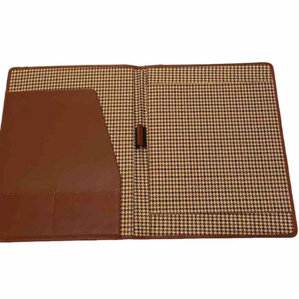 Cutter and Buck Brown Leather Portfolio Folder Binder Planer Notepad Holder